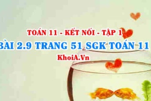 Bài 2.9 trang 51 SGK Toán 11 tập 1 Kết nối tri thức